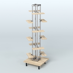 Торговый стенд для обуви с двенадцатью полками ЛЕСЕНКА №2-1, Дуб сонома