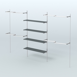 Neo Fix №5(М) с полками из ДСП и М-образными поручнями (3600 мм), Темно-Серый