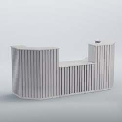 Ресепшен со столом выдачи серии ПРИЛИВ №7, Ясень Анкор светлый