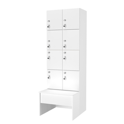 Шкаф для раздевалок со скамейкой КОМБО-Квартет №2-1, Белый