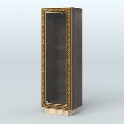 Низкая прямоугольная витрина с декором НБА-501, Дуб Венге + Дуб Сонома