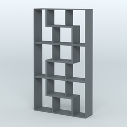 Высокий торговый стеллаж Лофт №3 шестимодульный, Темно-Серый