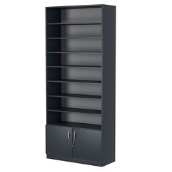 Стеллаж из ДСП с 7-ю полками 350x900 мм серии LEVEL-7 №13 (З/C - ДВП), Антрацит