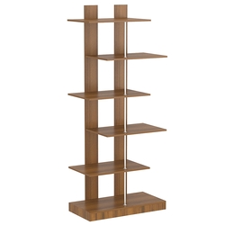 Стеллаж серии КУБ с четырьмя широкими полками №5, Орех