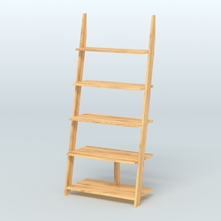 Торговая пристенная стойка ЛОФТ с пятью полками №1-950, Дуб Золотистый