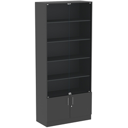 Торговая витрина Level №14-4п с  4-мя полками из ДСП 400х900мм, Черный