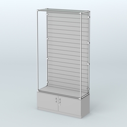 Торговая система ХРОМ (задняя стенка - Экономпанель) №7 с тумбой Т-21, Серый