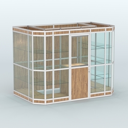 Павильон из профиля пристенный №10в (4,05 кв.м), Дуб Канзас коричневый