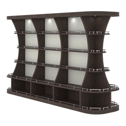 Островной высокий стеллаж ГАРАНТ №4-О с ограничителями, Дуб Венге + Белый