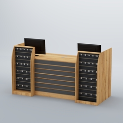 Ресепшен Атлант с накладными планками и экономпанелями №8, Дуб Золотистый+Антрацит