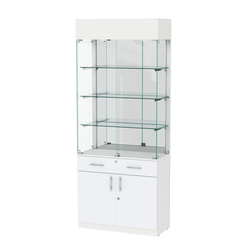 Витрина ювелирная "Диаманд" №15, ЛДСП белый + МДФ белый