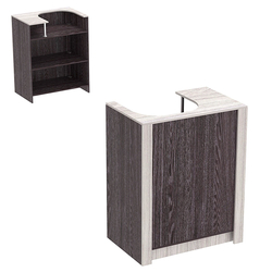 Прилавок из ДСП Модерн №1 под кассу отдельностоящий, Ясень Анкор темный + Ясень Анкор светлый