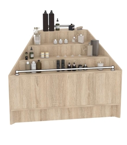 Прилавок-горка угловой №1А с четырьмя ступенями (внешний угол), Дуб сонома