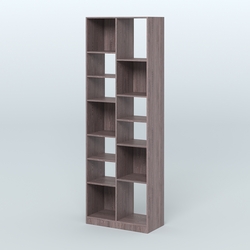 Стеллаж из ДСП серии ЛОФТ №8-2 с полками ДСП, Ясень Анкор темный