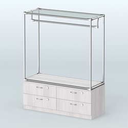 Островная торговая система ХРОМ 1200 мм с тумбами №1, Ясень Анкор светлый