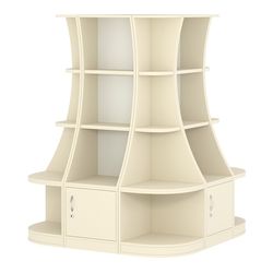 Островной низкий стеллаж ГАРАНТ №6, Крем Вайс + Белый