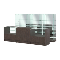 Комплект низких витрин ХП-07 и прилавков ЭК-3, Дуб Венге