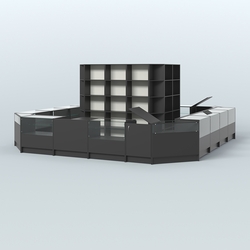 Торговый Островок "Эконом" №1-1 (25, 1 кв.м), Черный и Белый