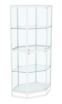 Витрина из профиля шестигранная угловая №4, Белый