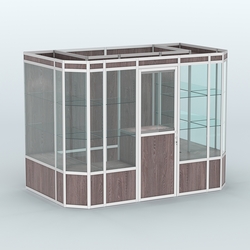 Павильон из профиля пристенный №10а (4,05 кв.м), Ясень Анкор темный