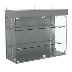 Витрина настенная НЕО №3А-1 с двумя полками, Темно-Серый