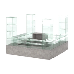 Павильон ИСТРА островной №1б (7, 29 кв.м), Бетон Чикаго светло-серый F186 ST9