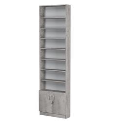 Стеллаж из ДСП с 7-ю полками 150x600 мм серии LEVEL-7 №2 (З/C - ДВП), Бетон Чикаго светло-серый F186 ST9