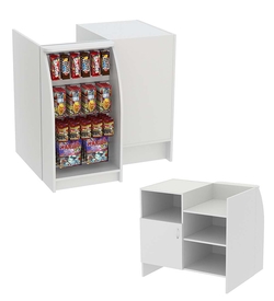 Низкий торговый кассовый прилавок импульсных покупок Импульс №1-4-450, Серый