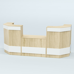 Ресепшен серии ПРАЙМ №7Б со столом выдачи, Дуб Сонома + Белый