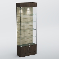 Витрина СЕТЬ №5-П с экономпанелью и полками, Дуб Венге и Дуб Сонома