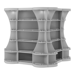 Островной высокий стеллаж ГАРАНТ №6-О с ограничителями, Серый