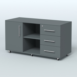 Приставка подкатная Лонди, цвет дуб шамони светлый, Темно-Серый