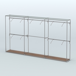 Торговая система ХРОМ без ДСП 3600 мм с поручнями №9, Орех