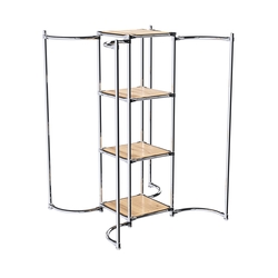 Хромированное вешало ВОЛНА №4-3 с полками ДСП 16мм, Дуб Золотистый