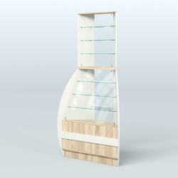 Витрина внешний угол БРИЗ №3, Белый + Дуб Сонома