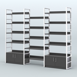Комбо стеллажей с полками STRONG - АЛЬФА №4 (2860 мм), Черный и Белый