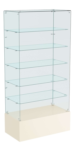 Витрина ИСТРА №609 прямоугольная (З/C - стекло), без дверей, Крем Вайс