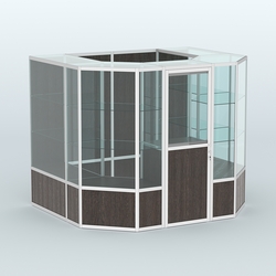 Павильон из профиля пристенный №7б (4,32 кв. м), Дуб Венге