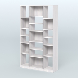 Стеллаж из ДСП серии ЛОФТ №12-2 с полками ДСП, Ясень Анкор светлый