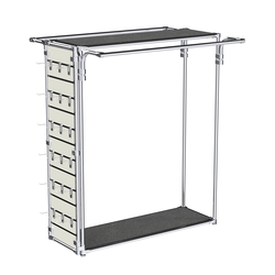 Хромированный стенд-вешало ETD-11 №1-3 (торец-ЭП) с полками ДСП 16мм, Антрацит