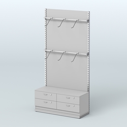 Система ЭЛЕГАНТ №3 с ДСП и тумбой T14 (1200 мм), Серый