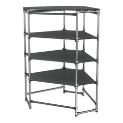 Хромированный стенд Прогресс №3-4 (с полками ДСП 16мм), Антрацит