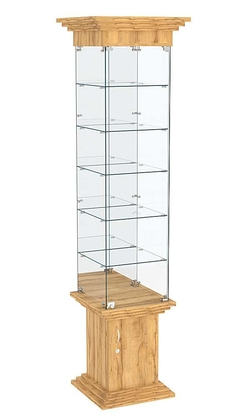 Витрина стаканчик с зеркалом и пятью полками в наличии ЦИТАДЕЛЬ №504, Дуб Золотистый