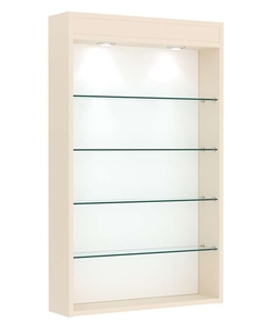 Витрина настенная №2-3Г высокая с верхними светильниками, Крем Вайс