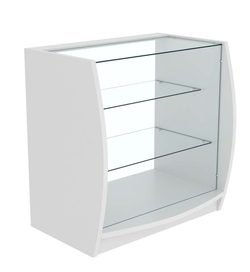 Прилавок Дюна №4 с двумя полками из стекла, Серый