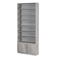 Стеллаж из ДСП с 6-ю полками 250x900 мм серии LEVEL-6 №11 (З/C - ДВП), Бетон Чикаго светло-серый F186 ST9
