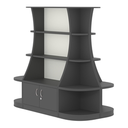 Островной низкий стеллаж ГАРАНТ №2, Черный и Белый