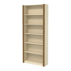 Торговый стеллаж с декором и шестью полками СБА-1В-300, Крем Вайс