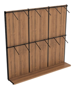 Пристенная система с пристенными поручнями для одежды ЛОФТ №2-ЗС 2700мм, Орех