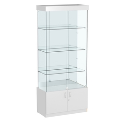 Витрина Истра №3 прямоугольная (задняя стенка - зеркало), Серый